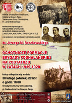Ochotnicze formacje Brygady Podhalańskiej na Podtatrzu w latach 1919-1920