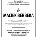 Obejrzyj galerię: Zakopane w sobotę pożegna Macieja Berbekę