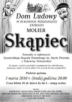 Sztuka teatralna "Skąpiec", godz. 20.00