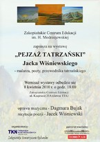 "Pejzaż tatrzański"- wystawa prac malarskich Jacka Wiśniewskiego