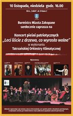 Wieczór pieśni patriotycznych z Tatrzańską Orkiestrą Klimatyczną