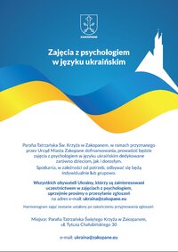 Zajęcia z psychologiem w języku ukraińskim