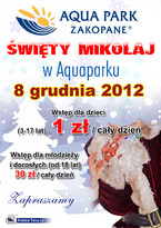 Św. Mikołaj zaprasza do Aquaparku Zakopane